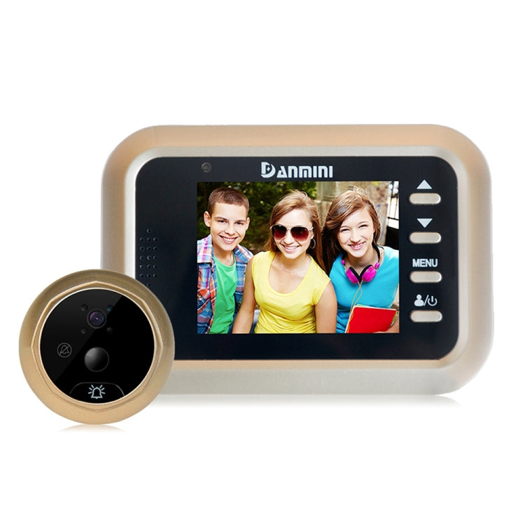 Danmini Q8 2.4 inch Color Screen 1.0MP Security Camera No Disturb Peephole Viewer, Support TF Card (32GB Max) / Night Vision / PIR Motion Detection(Gold), Q8 Danmini Q8 2.4 inch Color Screen 1.0MP Security Camera No Disturb Peephole Viewer, Support TF Card (32GB Max) / Night Vision / PIR Motion Detection(Gold), Q8